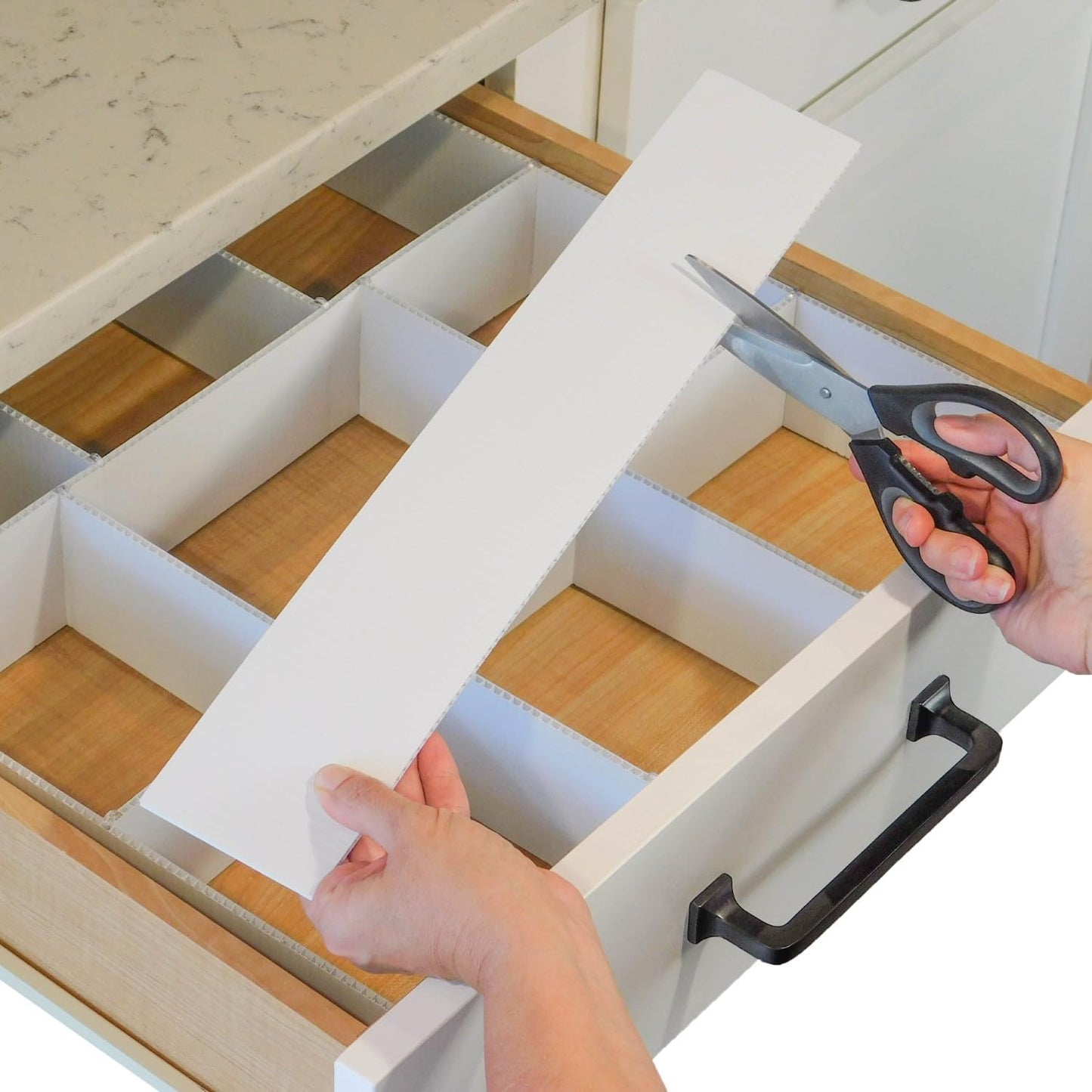 DRAWER DADDY Adjustable drawer dividers. The world’s most customizable drawer organizer for the kitchen, bathroom, desk, toolbox, and more. Installs in minutes; lasts a lifetime.