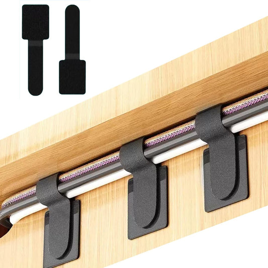 50PCS Hook and Loop Cable Straps,Cable Management Under Desk,Self Adhesive Cable Ties Sticky-Back Cord Organizer for Desk,Household & Office Organization