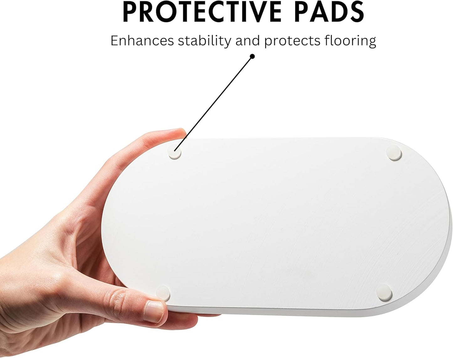 Matte White Round Soap Dispenser Tray, 8” Soap and Lotion Bottle Tray Organizer Plate for Bathrooms, Kitchens, Countertops - Holds 2 Soap Dispensers