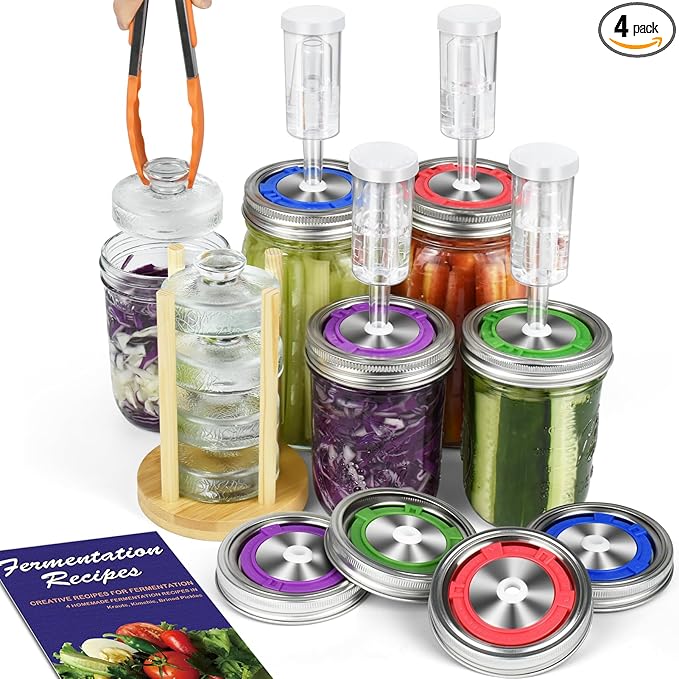 Artcome 22 PC Water Airlock Fermentation Kit - Easy Fermentation Kit for Wide Mouth Mason Jars - (Jars Not Included)