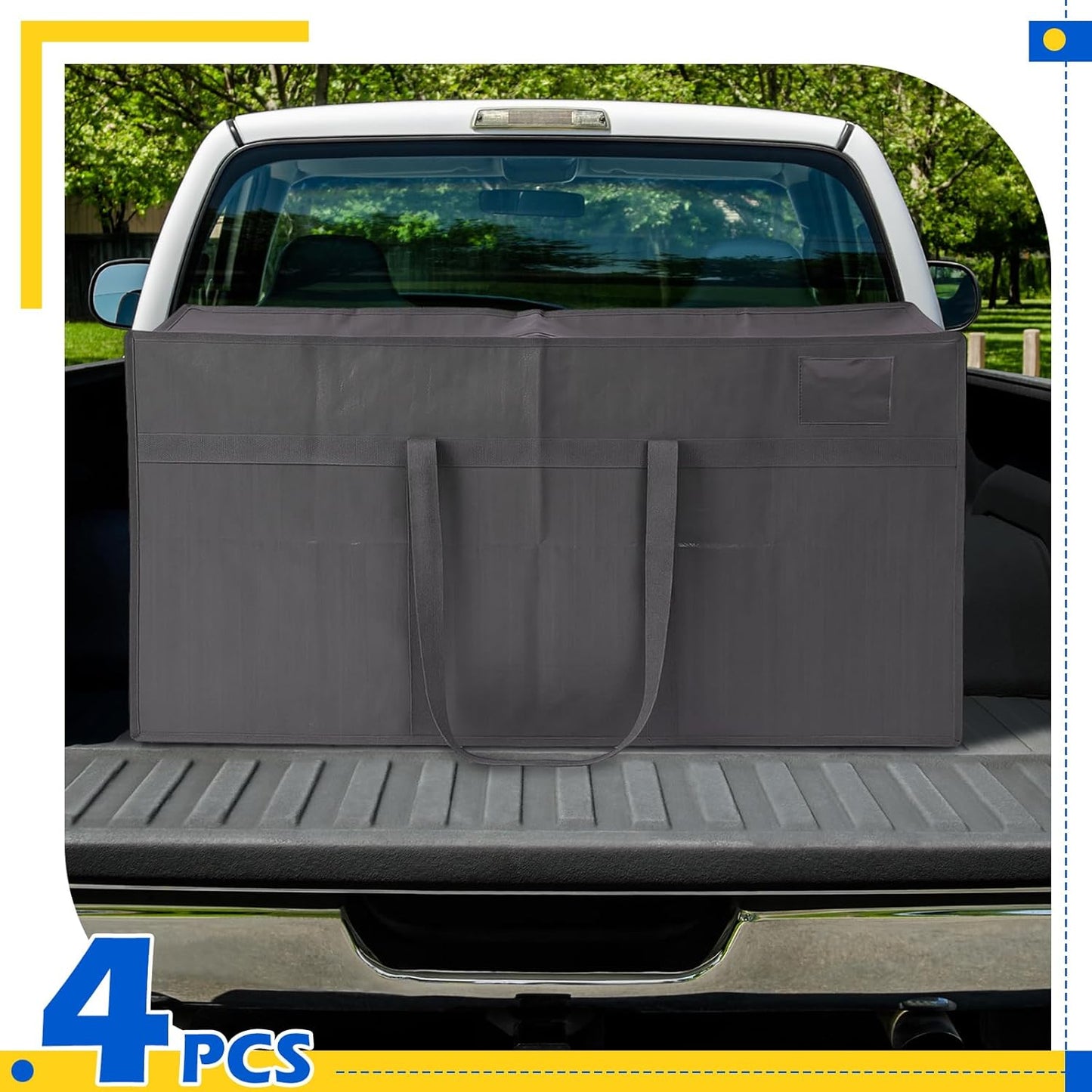 4 Pcs 66 Gallon Large Moving Bags with Zipper and Handles Foldable Storage Duffle Bags Heavy Duty Extra Large Totes for College Dorm Travel Clothes Blankets Bedding Moving (Gray)