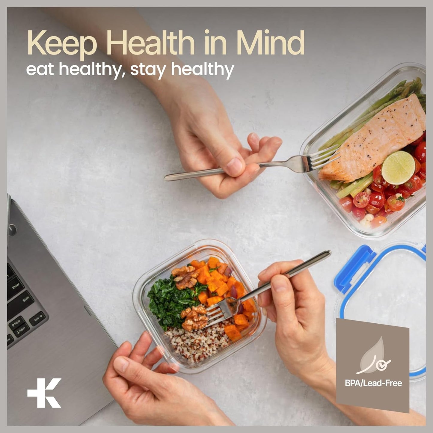 Bakken Borosilicate Glass Food Storage Containers with Lids 24 Pieces, BPA-Free Stackable Lunch & Leftover Containers, Microwave, Freezer & Dishwasher Safe, 100% Airtight Leak-Proof, Blue