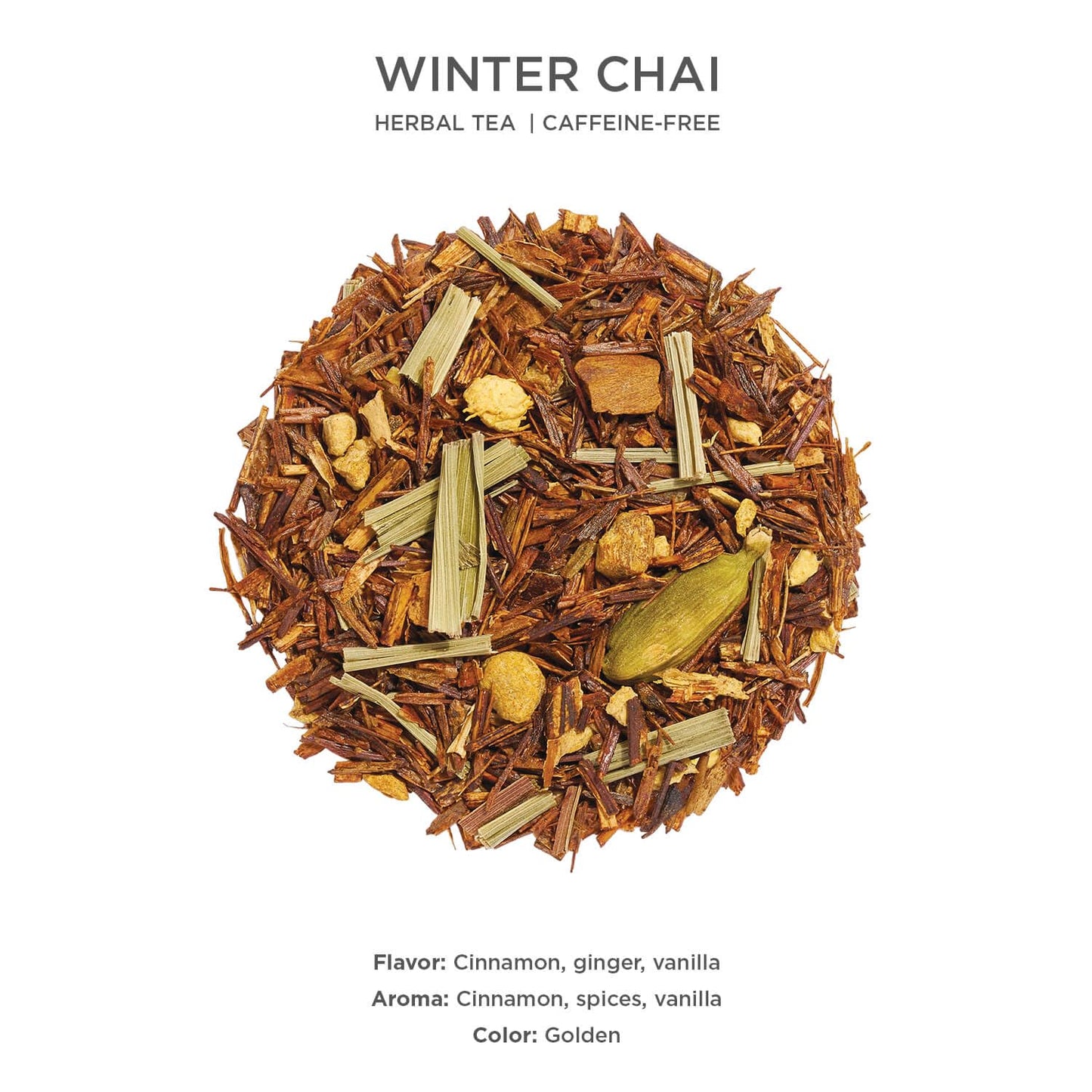 Tea Forte Winter Chai Premium Loose Leaf Caffeine-Free Herbal Tea Blend Canister, Makes 35-50 Cups