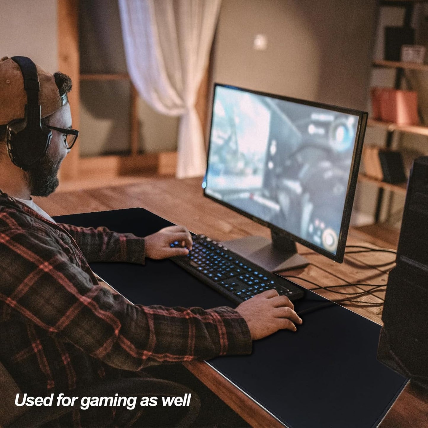 XXL Gaming Mouse Pad 31.5x15.7 Professional Large Mouse Pad & Computer Game Mouse Mat-80x40 blackus