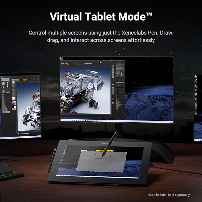 XENCELABS Pen Display 16 Lite, 4K OLED Drawing Tablet with Screen, Portable Graphic Drawing Display with 2 Battery-Free Pens for Windows/macOS/Linux