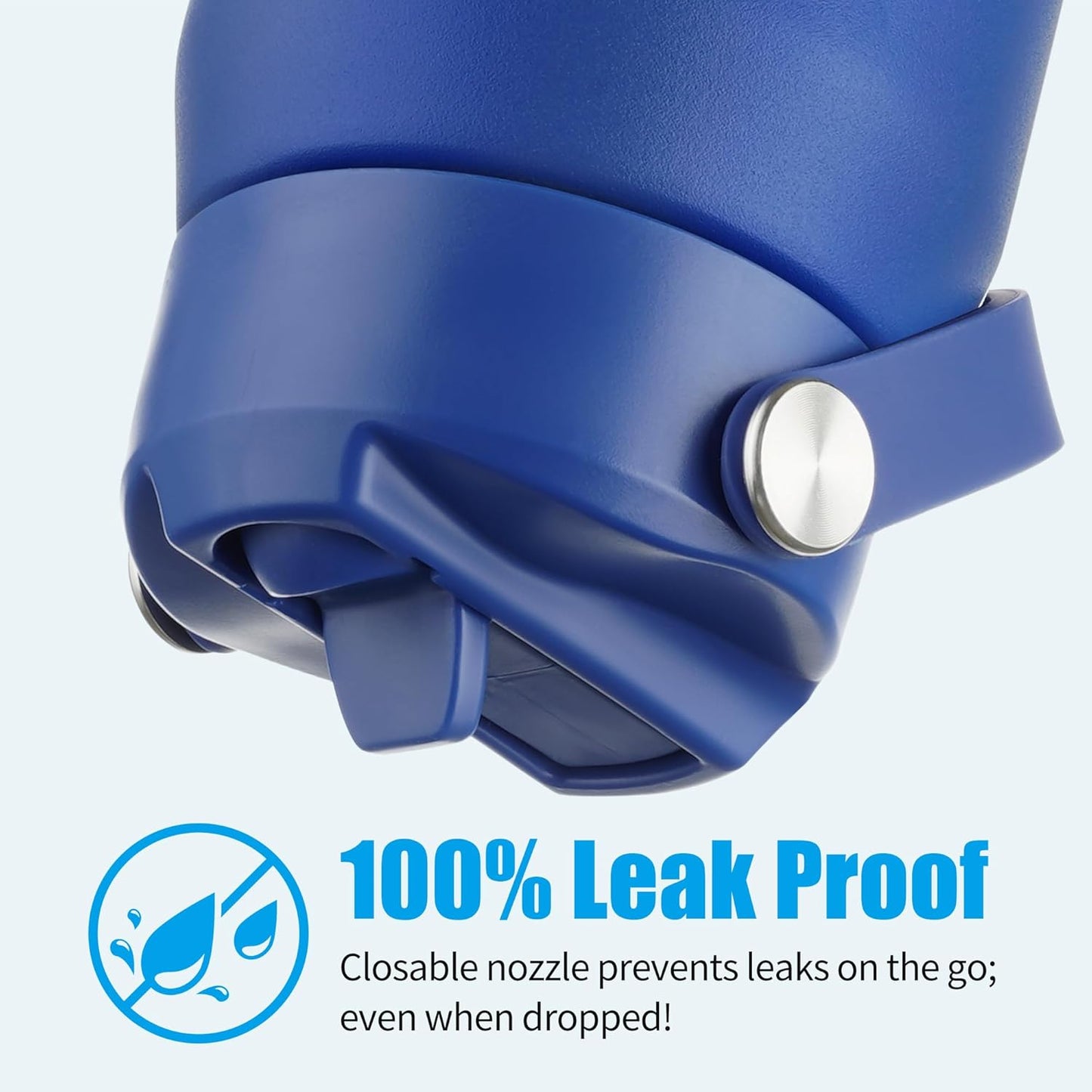 OLDLEY kids Water Bottle - 18oz Insulated Stainless Steel - Wide Straw Lid, Non Spill, Leakproof, Kids Water Bottle for School,Blue