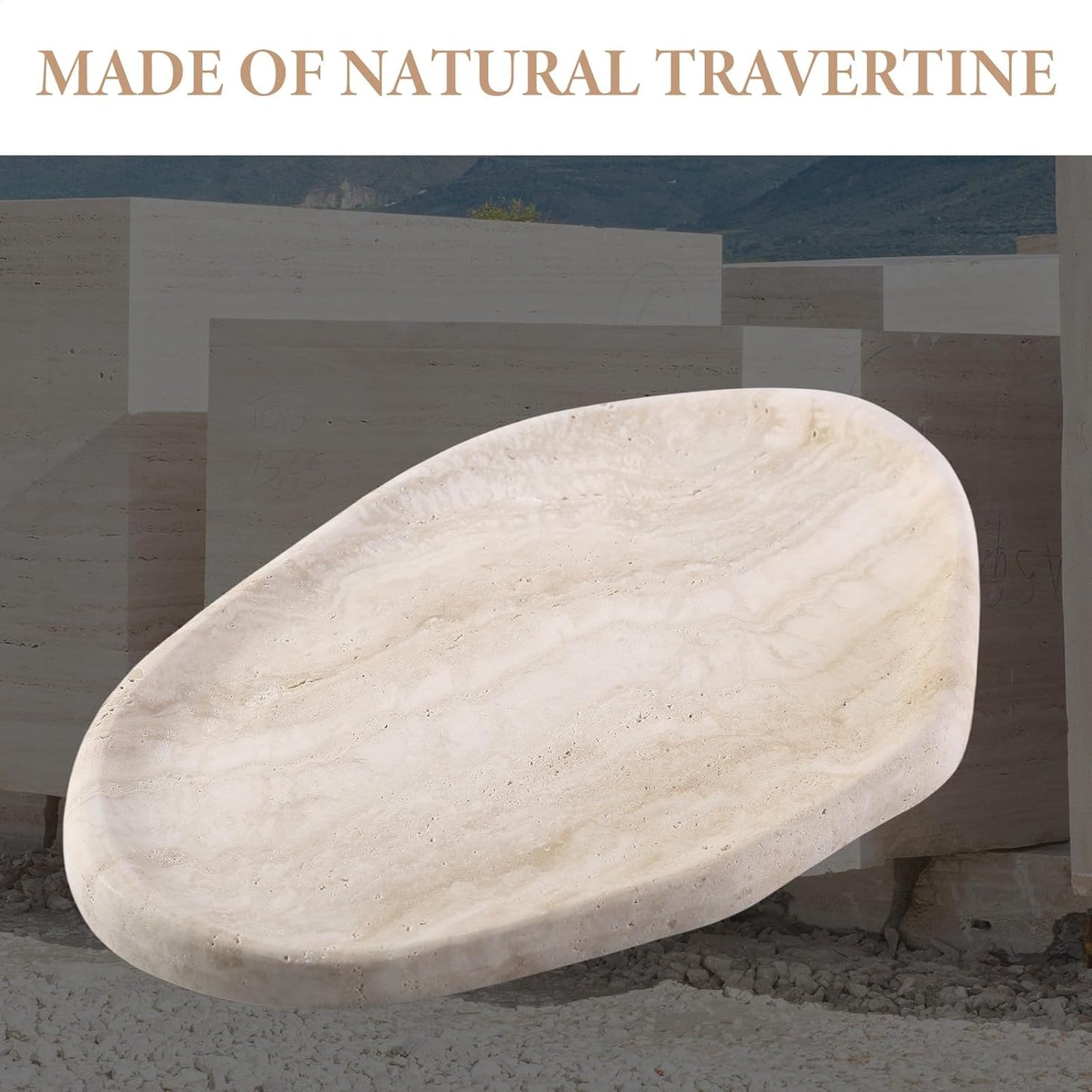 Koville Luxurious Natural Marble Vanity Tray, Cloud Shape Serving Stone Key Tray for Home Decor, 10" x 7" Marble Storage Trays for Bathroom, Stone Plate Holder for Perfume, Candle and Jewelry