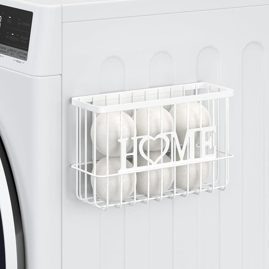 Dryer Ball Holder, Thipoten Magnetic Dryer Ball Storage for Laundry Room, Perfect Space Saver for Holding Dryer Balls of Various Sizes (White)