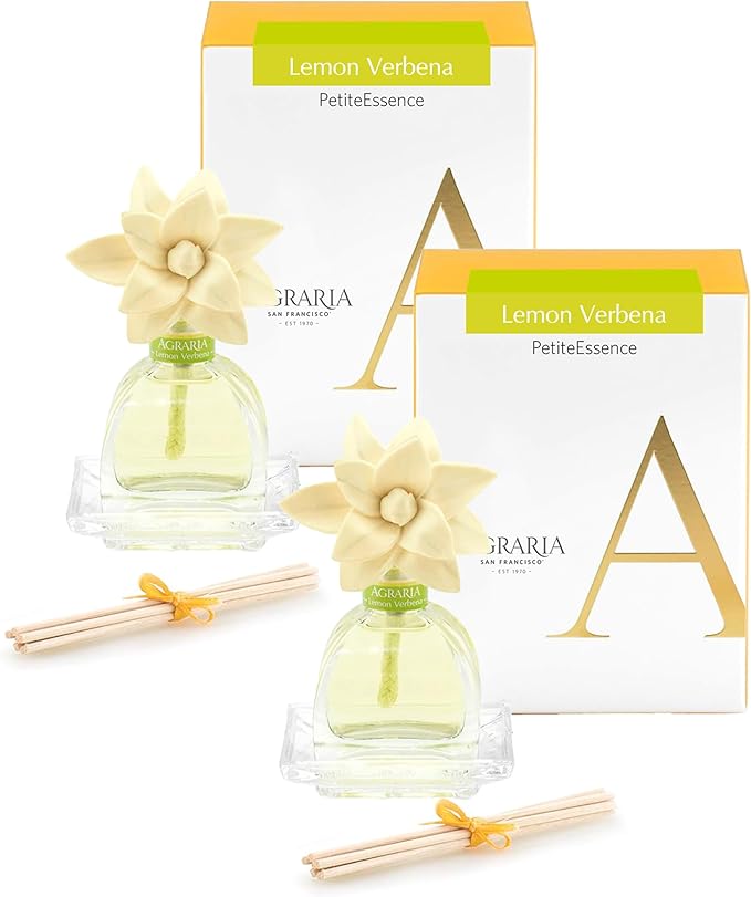 AGRARIA AirEssence & PetiteEssence Flower and Reed Diffuser Set, Luxury Home Fragrance Set, Scented Oil Reed Diffuser Gift for All Occasions