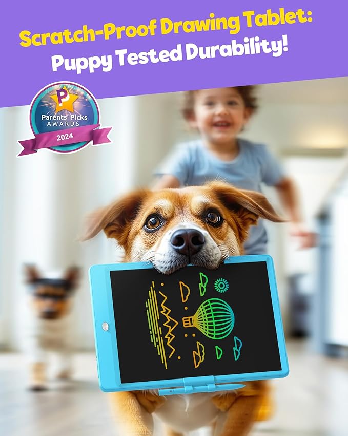 TEKFUN LCD Writing Tablet for Kids, 10-inch Coloring Drawing Pad, Mess Free Doodle Board, Christmas Gifts for Boys and Toddlers, Toys for 3 4 5 6 7 8 Year Old Girls(Blue)