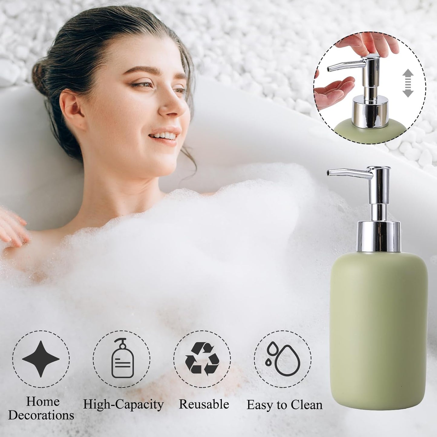 21 Pcs Bathroom Accessory Set with Waterproof Shower Curtain and Non Slip Mat,Resin Bath Set with Toothbrush Holder and Lotion Soap Dispenser,Bathroom Countertop Organizer Set for Home Apartment