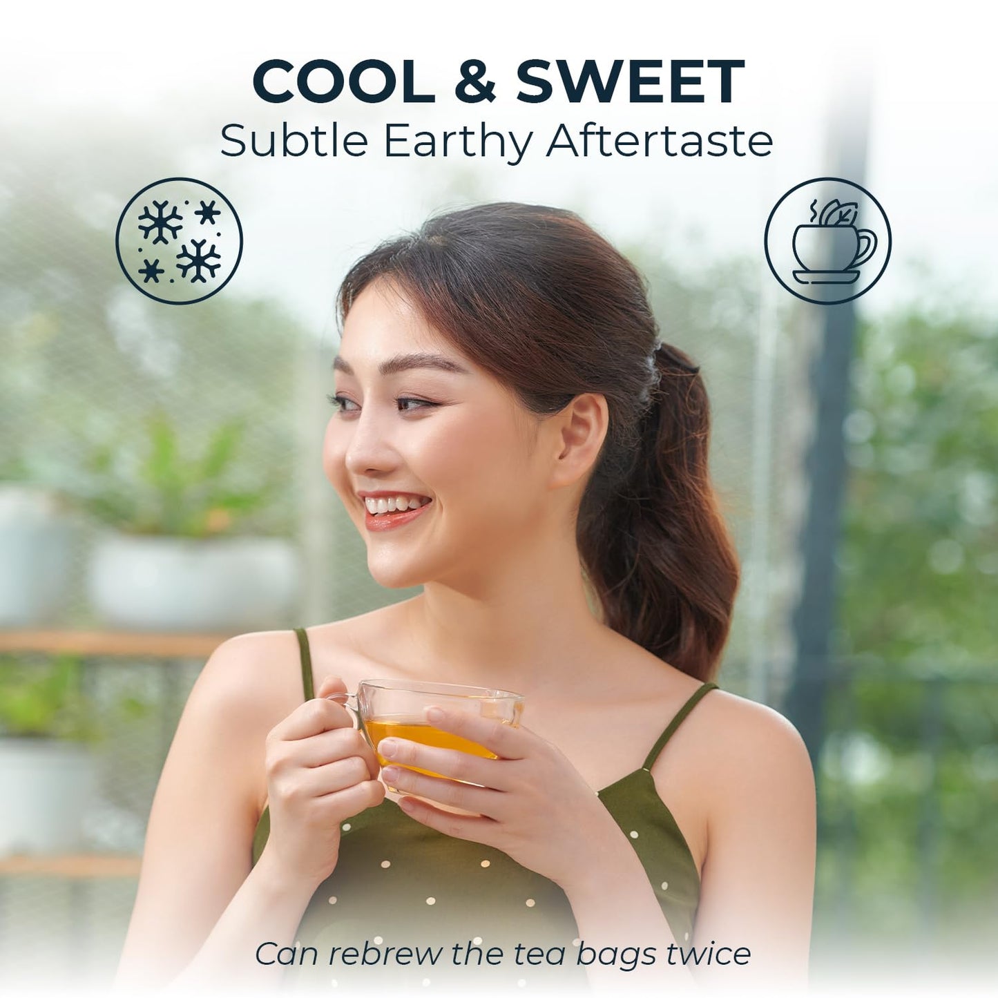 INJOY YOUR VITALGRI:N Peppermint Tea Bags - 55 Count (+5 Tea Bags) Bamboo Tong Included - 5.96 oz, Re-Steep Herbal Tea, Cool Fresh Breath, Warm Heat, Stomach Relief, Relax, Digestive Support, Mint