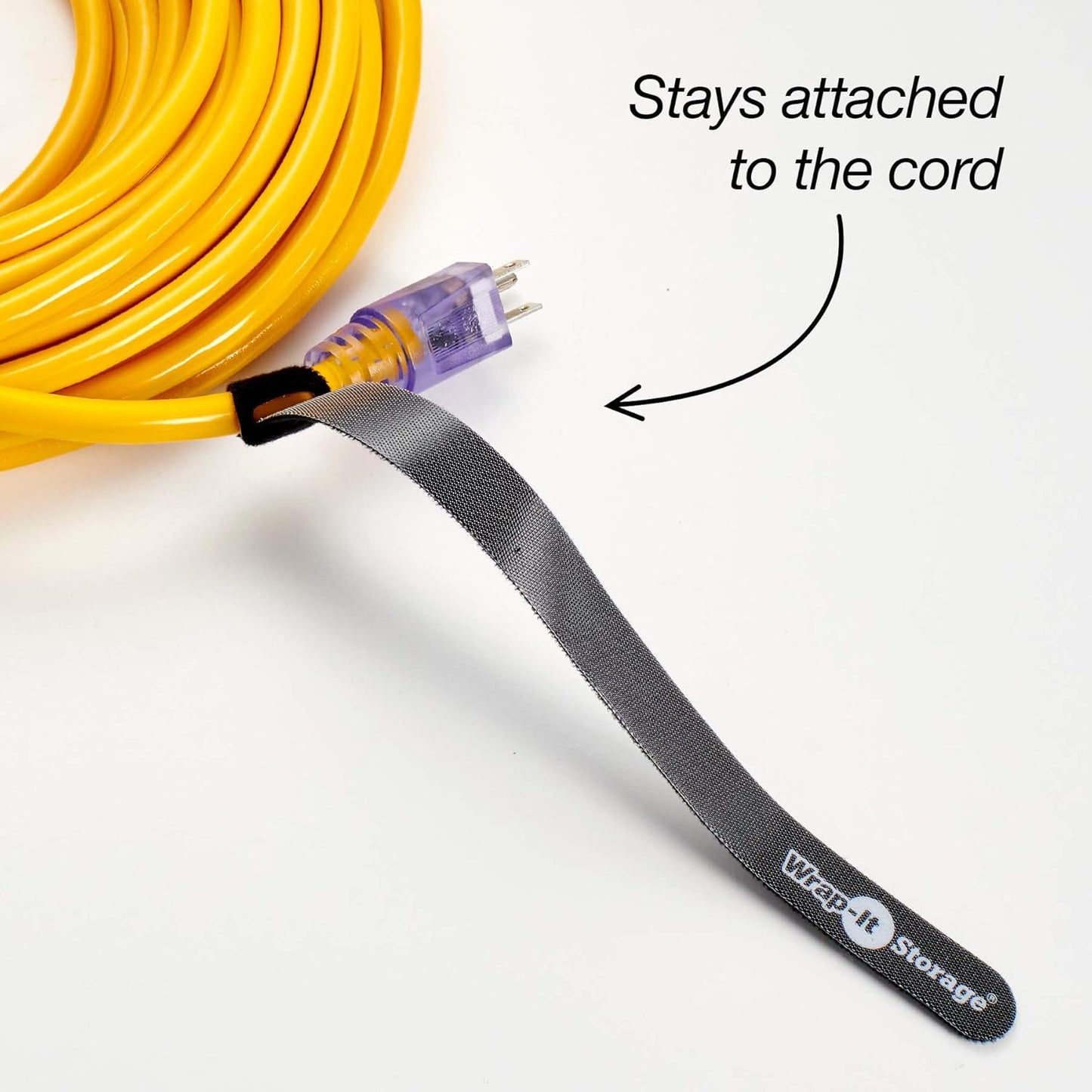 Self-Gripping Cable Ties by Wrap-It Storage, Multi-Color, 12 Inch Straps (20-pack) – Reusable Hook and Loop Cord Organizer Cable Ties for Cord Management and Desk or Office Organization