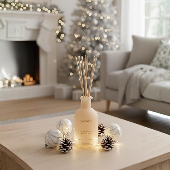 Benevolence LA Reed Diffuser for Home | Patchouli & Ebony | Elegant Home & Bathroom Decor | Long-Lasting Oil Diffuser Sticks | Malibu Sands Collection