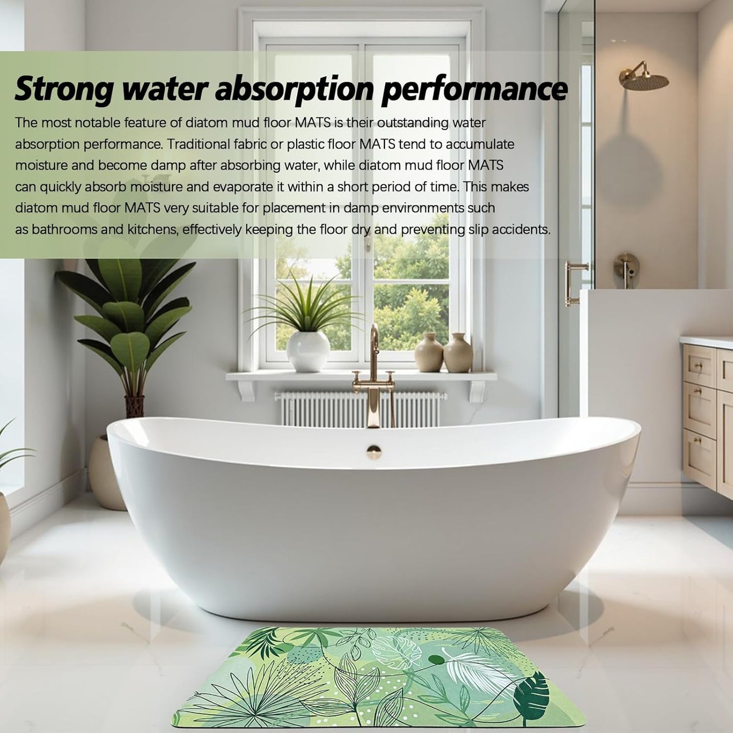 Large kitchen countertop drying mat, instant drying mat, foldable water-absorbent diatomaceous earth drying mat for kitchen plates, cups