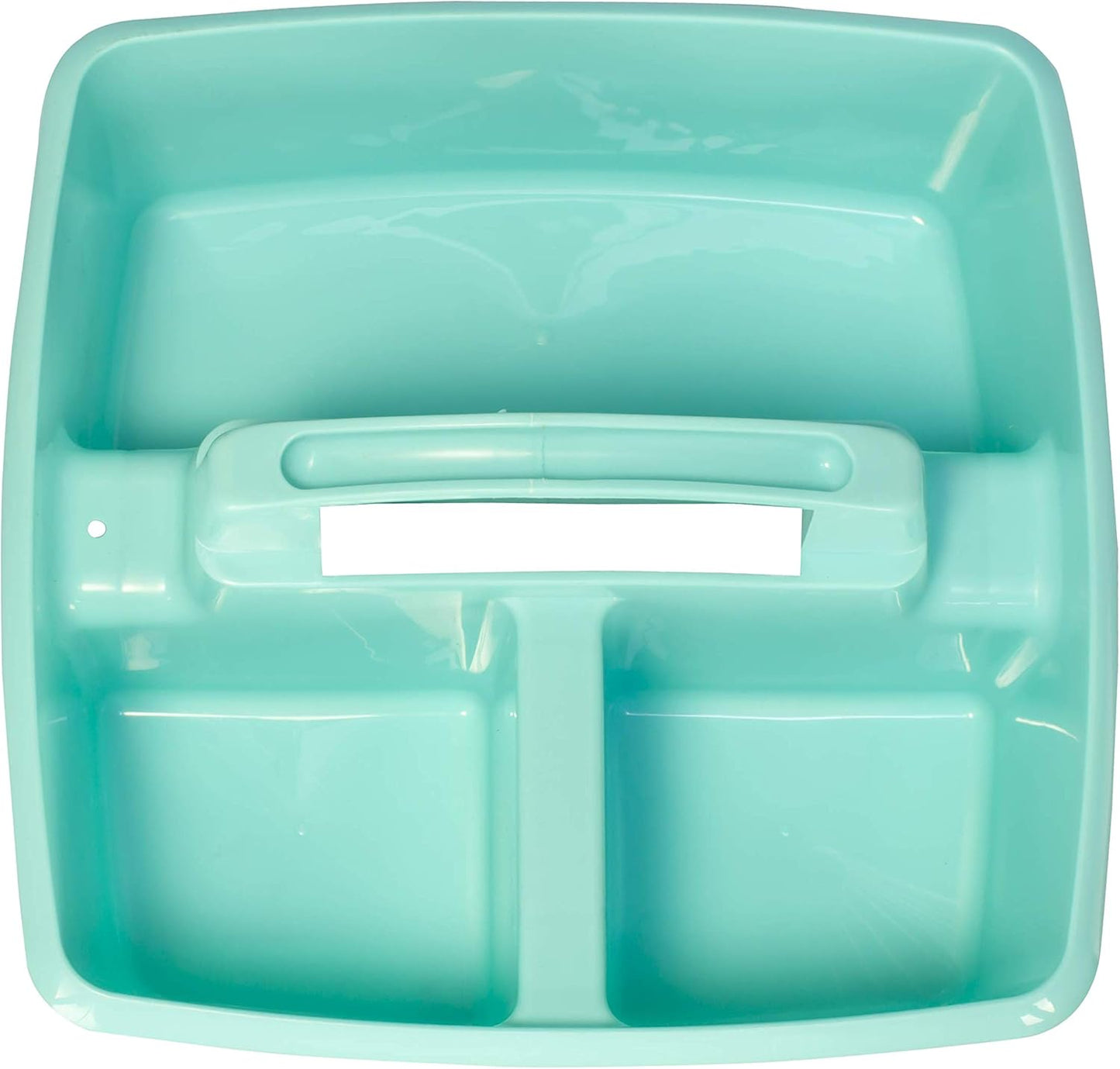 Storex 3-Compartment Small Caddy – Multipurpose Classroom Organizer with Handle, Aquamarine, 6-Pack (00952A06C)