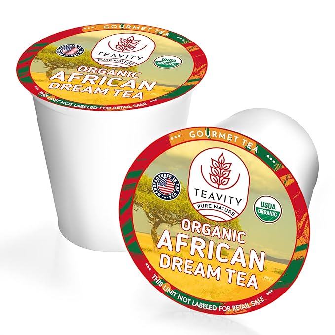 Organic Rooibos Tea Pods with Vanilla & Orange - Naturally Decaf Tea - African Dream by Teavity (24 Tea Pods)