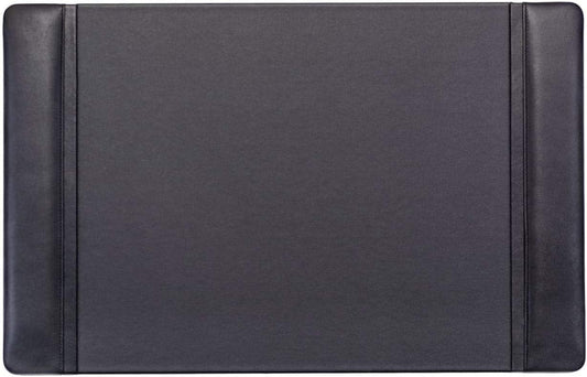Dacasso Black Leather 22" x 14" Side Rails Desk Pad