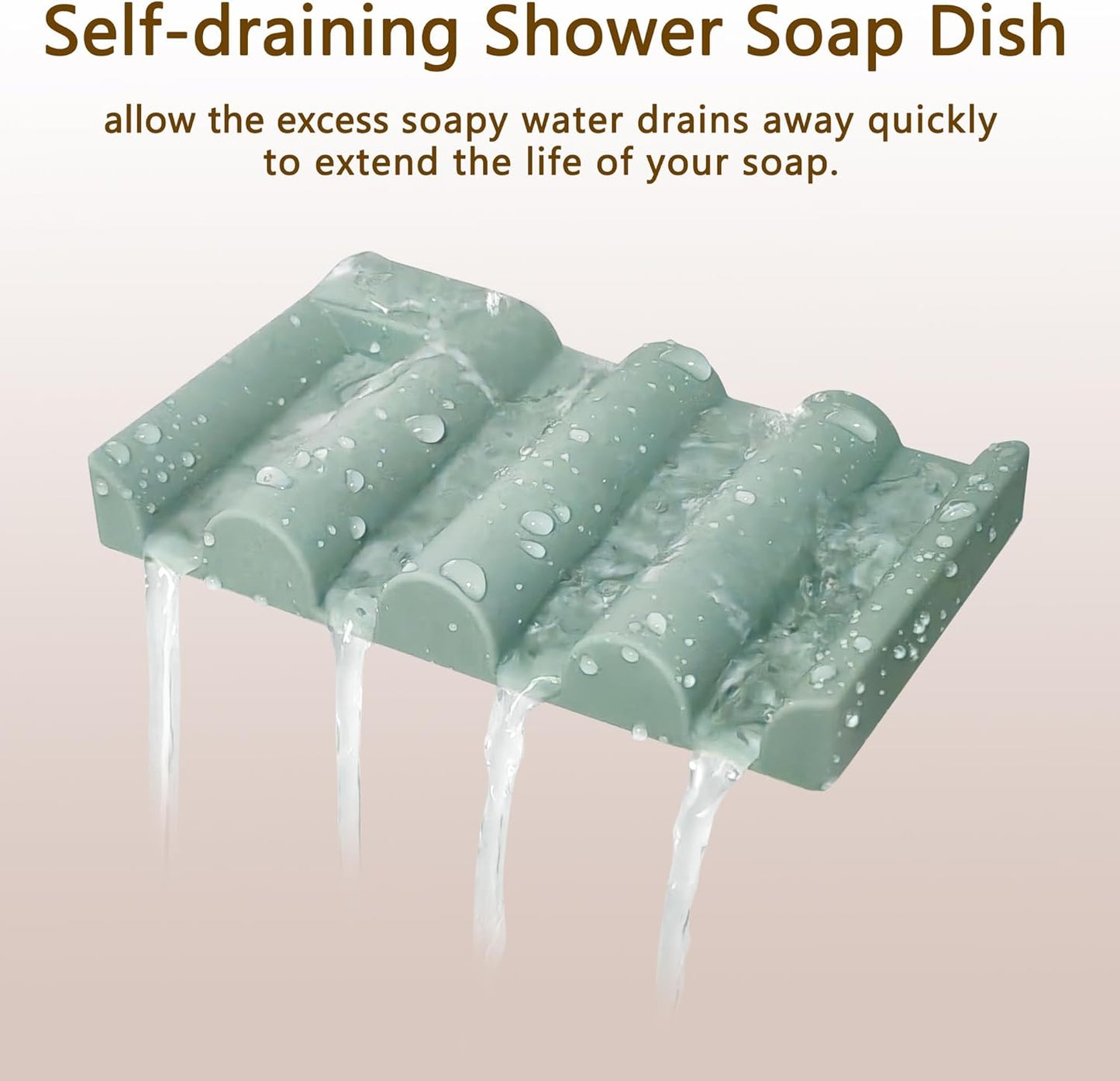 Soap Dish for Shower, Bathroom & Kitchen – Non-Slip, Self-Draining Design to Keep Soap Dry, Extend Soap Life – Easy to Clean, Compact & Durable (Green, 2 pcs)