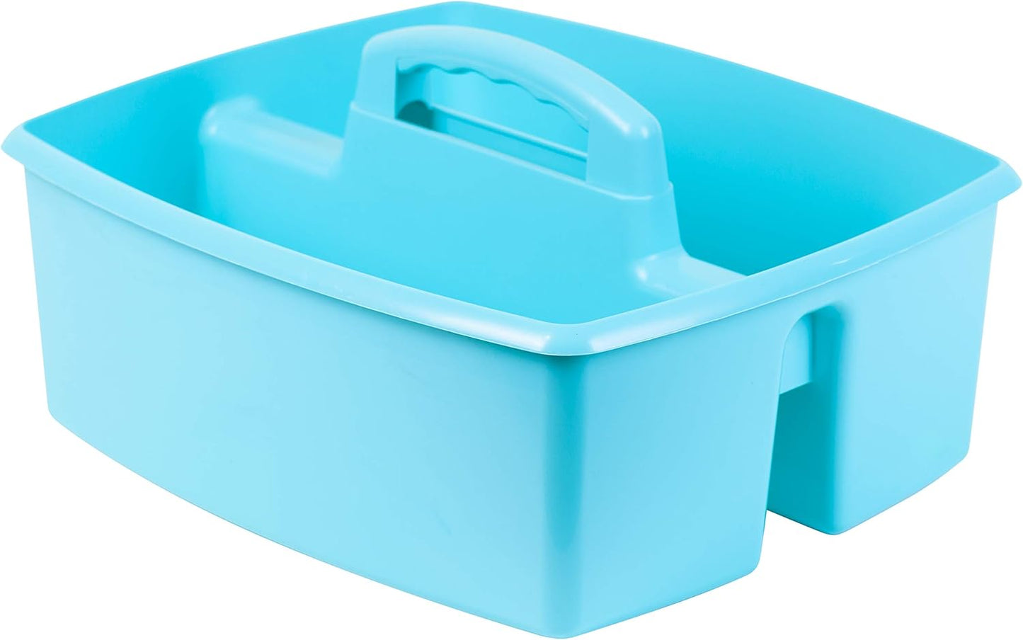 Storex 2-Compartment Large Caddy – Multipurpose Classroom Organizer with Handle, Teal, 6-Pack (00959U06C)