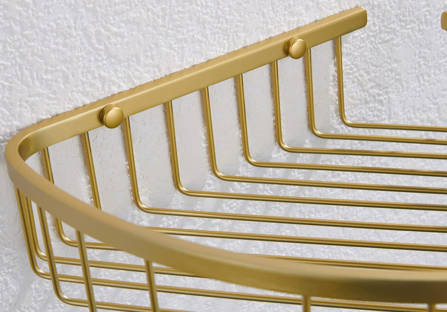 Bathroom Corner Shower Caddy Organizer, Corner-Hollow Design, SUS304 Stainless Steel Heavy Duty Rust-Proof Bathroom Shelf Organizer Holder, Wall Mounted Storage Rack, Brushed Gold