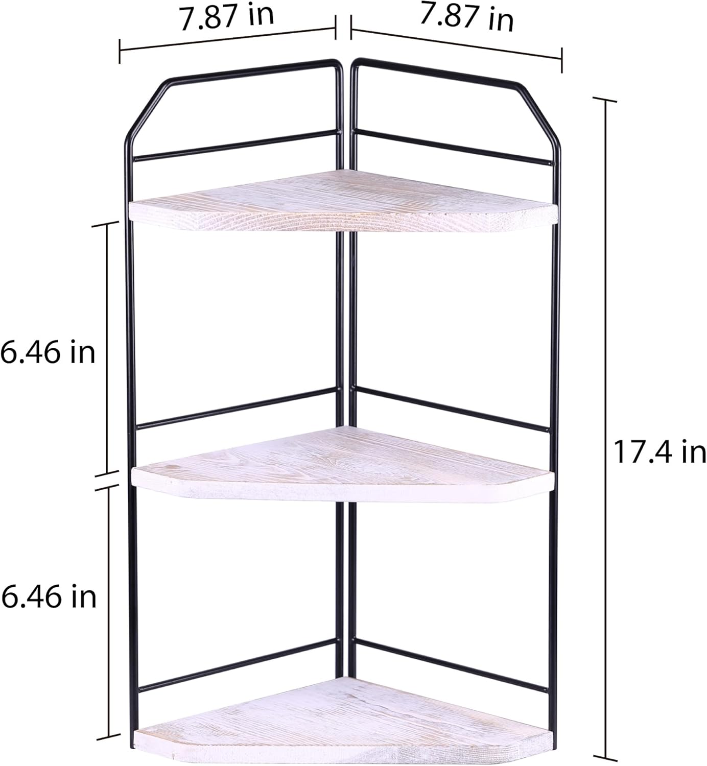 Corner Bathroom Counter Organizer - 3 Tier Wood Vanity Counter Shelf Perfume Skincare Holder, Countertop Corner Shelf Organizer for Bathroom, Kitchen, Rustic White