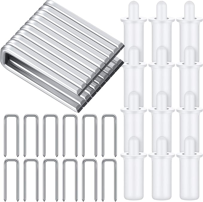 40 Pieces Plantation Shutter Repair Tool Set, Including 20 Spring Loaded Shutter Pins and 20 Louvers Rod Staples Replacement for Windows Tools Supplies