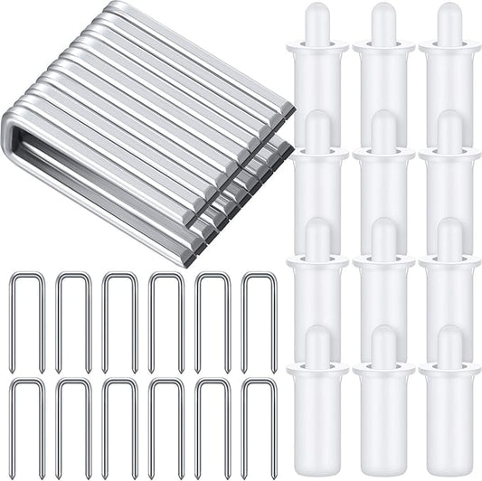 40 Pieces Plantation Shutter Repair Tool Set, Including 20 Spring Loaded Shutter Pins and 20 Louvers Rod Staples Replacement for Windows Tools Supplies
