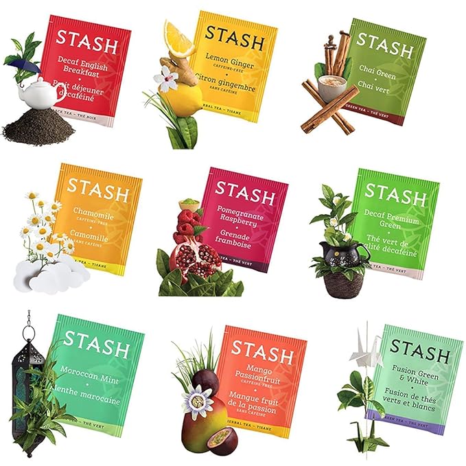 Stash Tea Bags Sampler Assortment Box (52 Count) 30 Different Flavors Gifts for Her Him Women Men Mom Dad Friends Coworkers Family