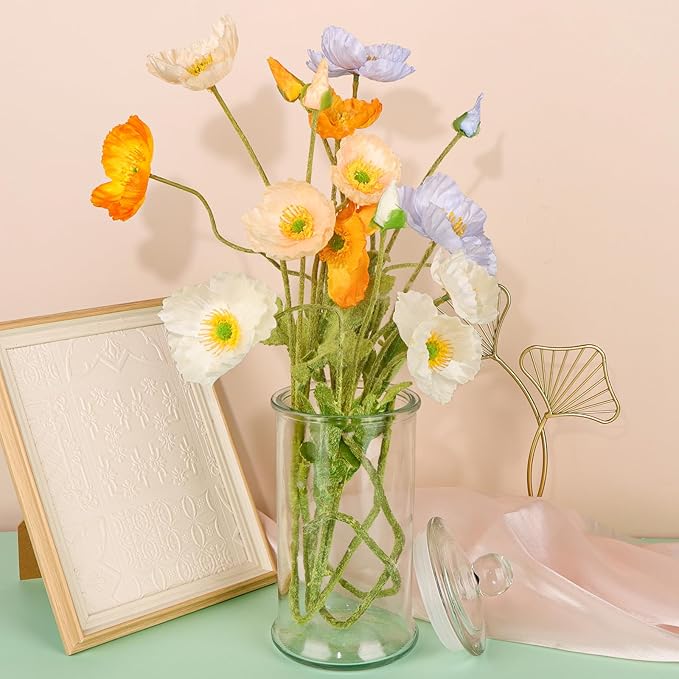 2 Pack Glass Apothecary Jars with Lids, 32oz Clear Bathroom Accessories Canisters Storage Organizer, Cotton Ball Holder Containers, Glass Jars for Bathroom, Vanity, Laundry Room