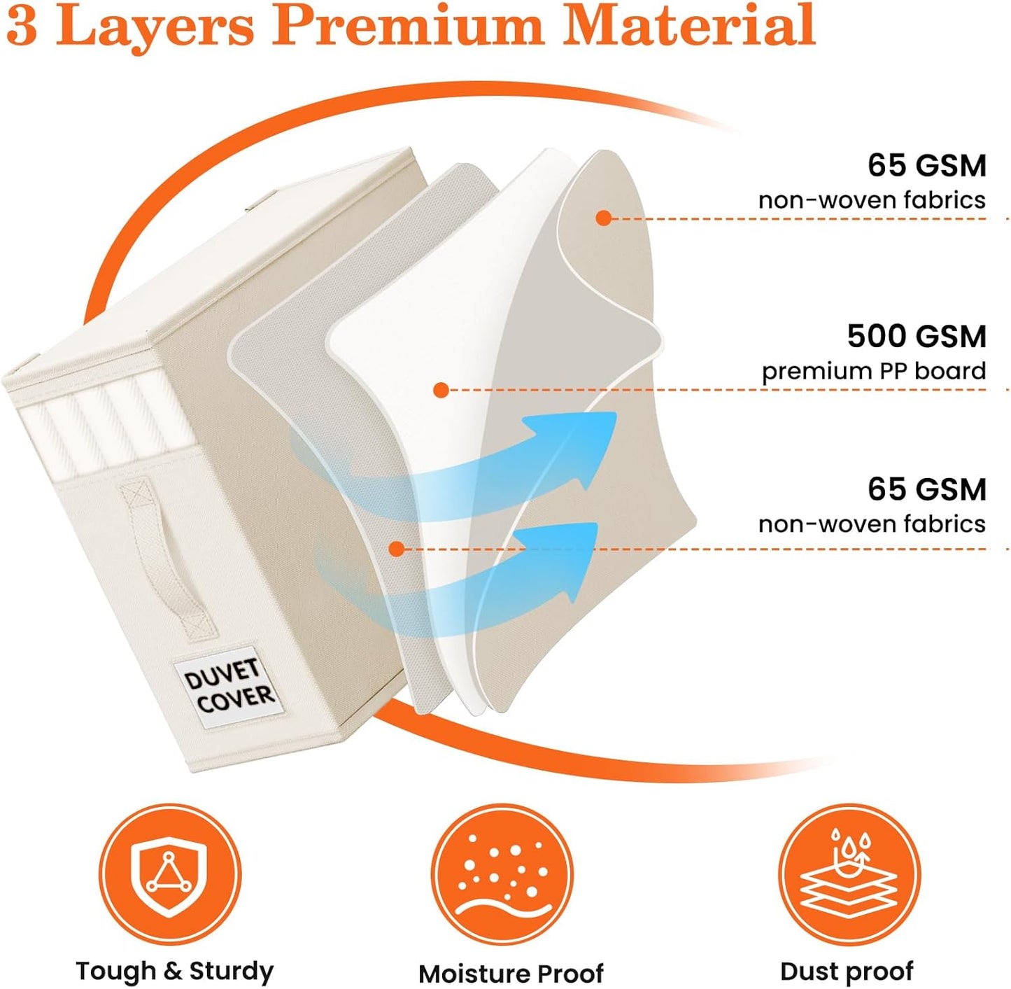 WOWBOX Sheet Organizers and Storage,Closet Bed Sheet Organizer Under Bed Storage and Organization with Label Cards & Clear Window for Bedding Sheets,Duvet Covers,Blankets (6 Pack，Beige)