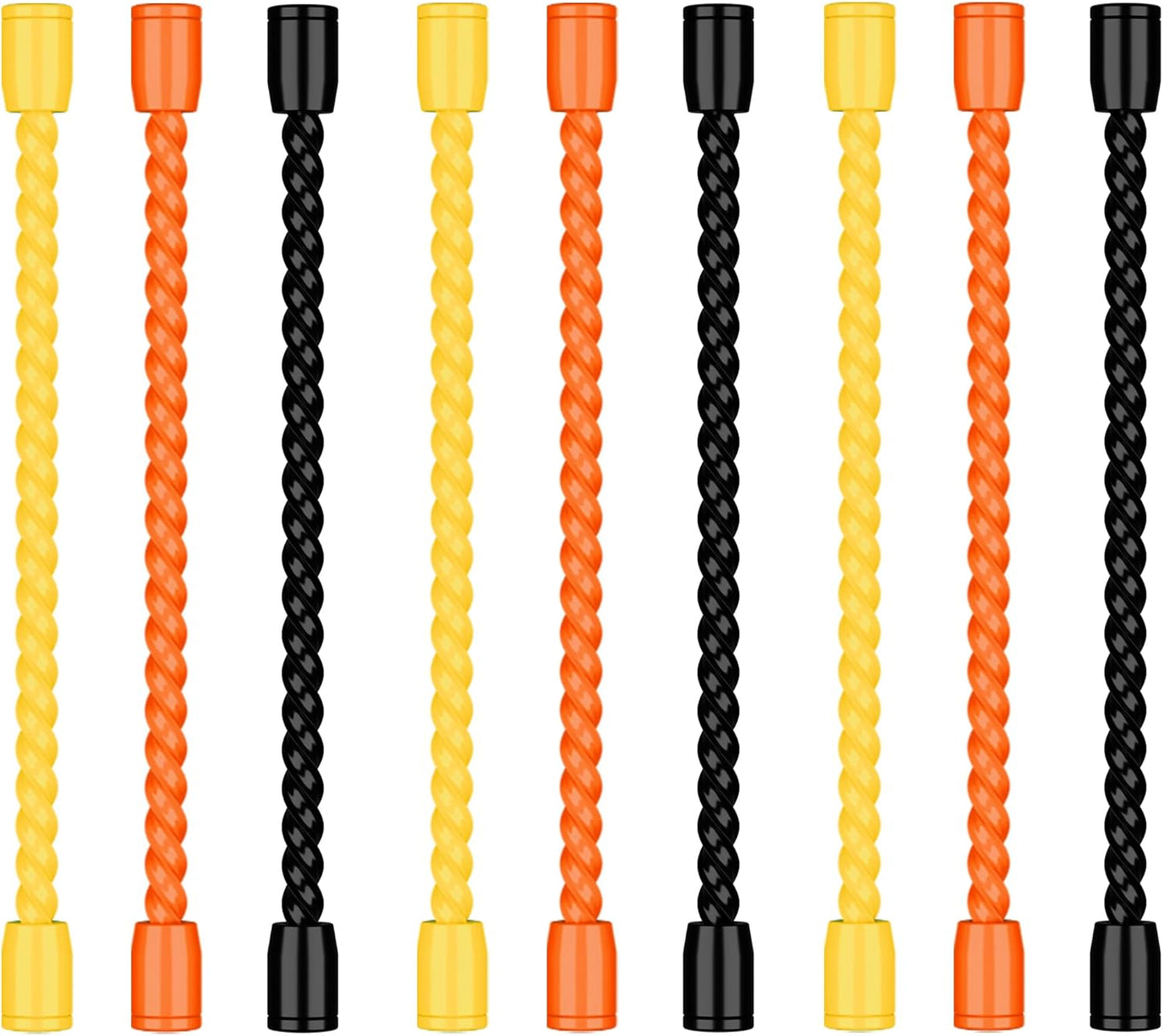 9 Pack 4-Inch Silicone Cable Ties - Reusable, Bendable Rubber Twist Ties to Organize & Bundle Cords, Wires (3 Colors)