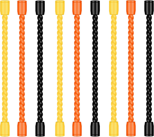 9 Pack 4-Inch Silicone Cable Ties - Reusable, Bendable Rubber Twist Ties to Organize & Bundle Cords, Wires (3 Colors)