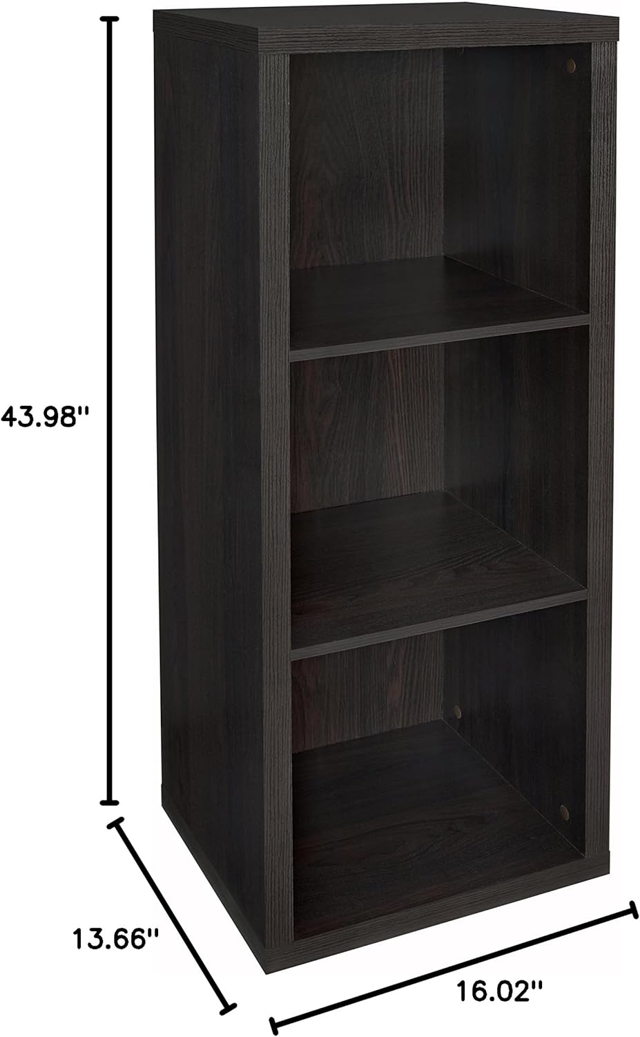 ClosetMaid 4107 Decorative 3-Cube Storage Organizer, Black Walnut