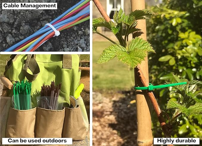 GTSE 12 Inch Green Zip Ties, 100 Pack, 40lb Strength, UV Resistant Long Nylon Cable Ties, Self-Locking 12" Tie Wraps