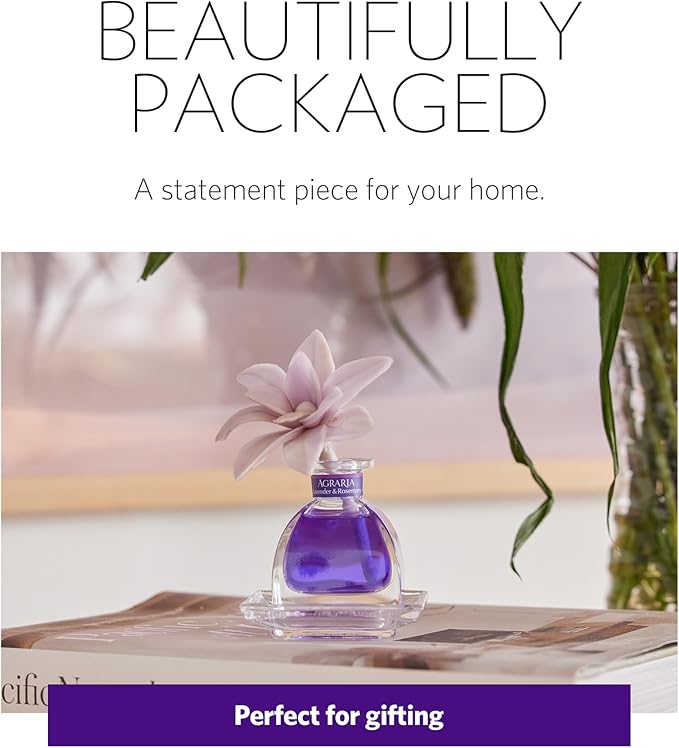 AGRARIA AirEssence & PetiteEssence Flower and Reed Diffuser Set, Luxury Home Fragrance Set, Scented Oil Reed Diffuser Gift for All Occasions