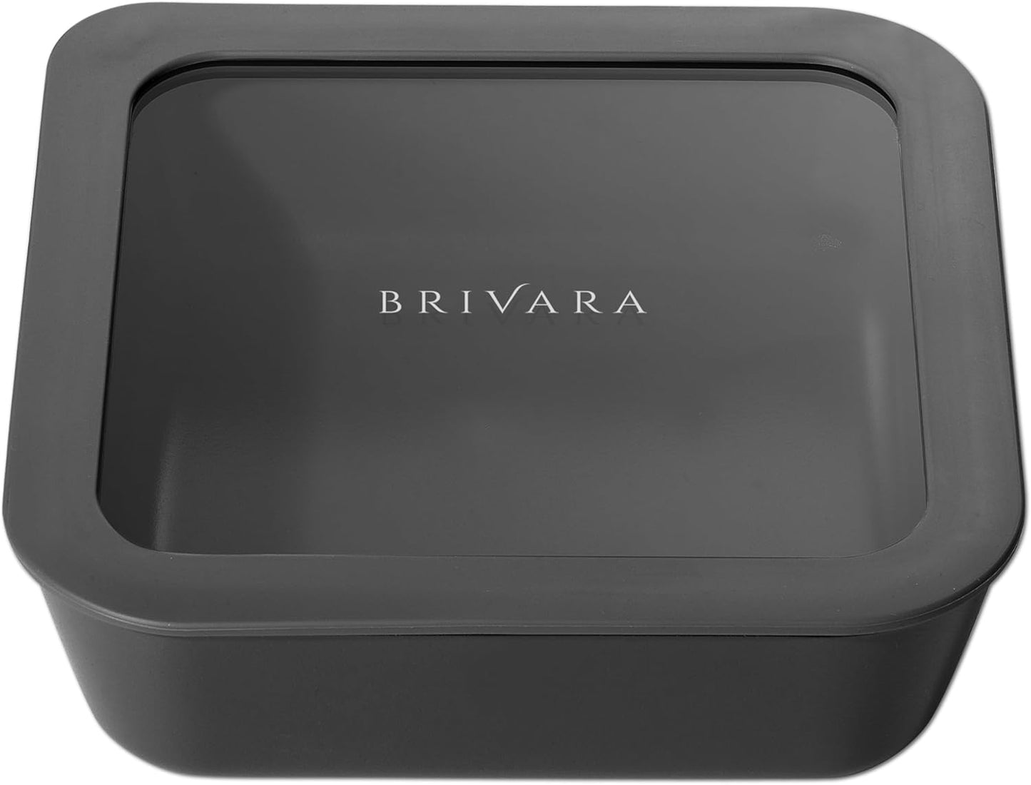 Ceramic Coated Glass Food Storage Container | No PTFE, PFOA, PFAS, and BPA | Reusable Non Toxic Meal Prep Container with Glass Lid | Easy To Store | 5 Cup Square [Onyx]