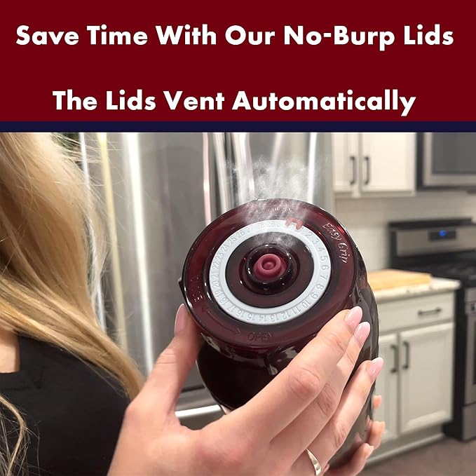 Mason Jar Fermentation Kit - Food Grade Fermenting Lids for Wide Mouth Mason Jars, includes Easy Grip Fermenter Lids 4-Pack, Weights and Pump - a Great Starter Sauerkraut Fermenting Kit, Brillenti