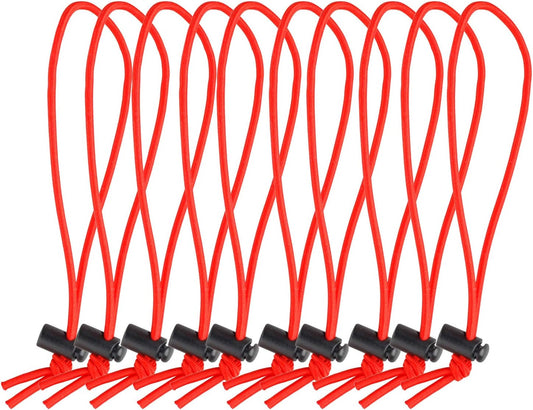 6" Elastic Cable Ties Bungee Cords Adjustable Cable Management Reusable -Red (10-pack)