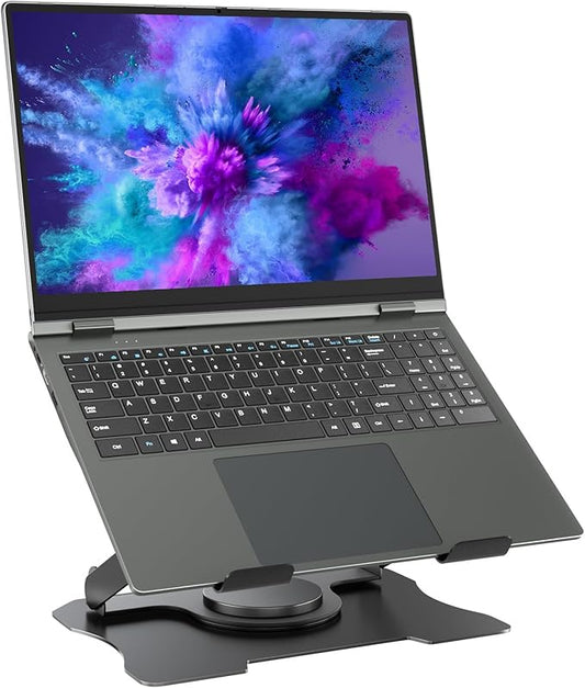 SGIN Laptop Holder Riser Computer Tablet Stand, 6 Angles Adjustable Aluminum Ergonomic Foldable Portable Desktop Holder Compatible with 10-15.6”
