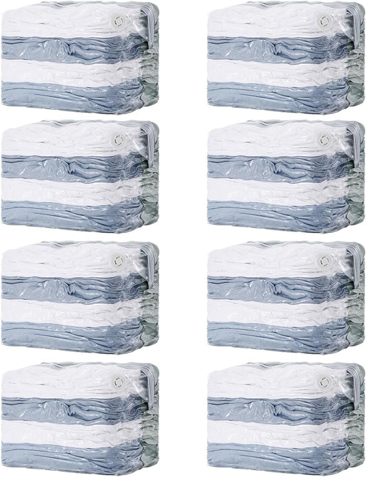 TAILI 8 Pack Vacuum Storage Bags Space Saver, Jumbo Cube 31x40x15 Inch, Extra Large Vacuum Sealed Bags for Comforters Blankets, Bedding, Clothes, Duvets, Closet Organization