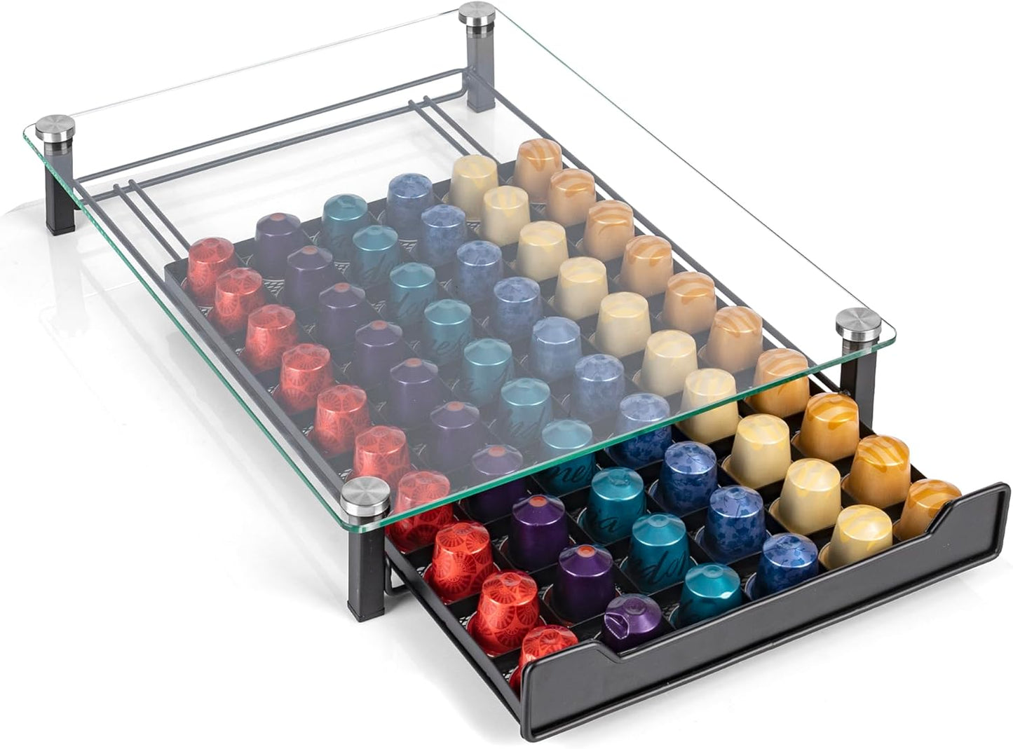 RECAPS Coffee Pod Holder Storage Small Pod Drawer Pods Holder Compatible with Nespresso Original Line Coffee Pods Kitchen Organizer Holds 60 Pods （NOT Compatible with Vertuoline）