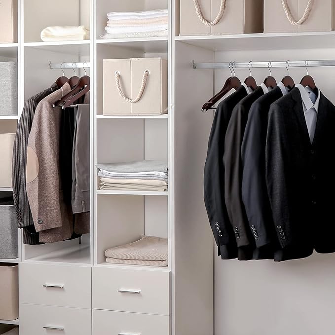 TOPIA HANGER Wooden Coat Hangers 30 Pack, Cherry Wood Suit Hangers with Non Slip Pants Bar, 360° Swivel Hook and Shoulder Notches for Camisole, Jacket, Pants, Smooth Finish Clothes Hangers - CT34M30