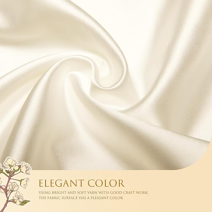 Univivi Super Soft Satin Garment Bags for Hanging Clothes, 43 Inch Zippered Suit Cover with Gussets, Breathable & Non-smell for Suits, Coats, Jackets, Shirts, 2 Pack - Apricot