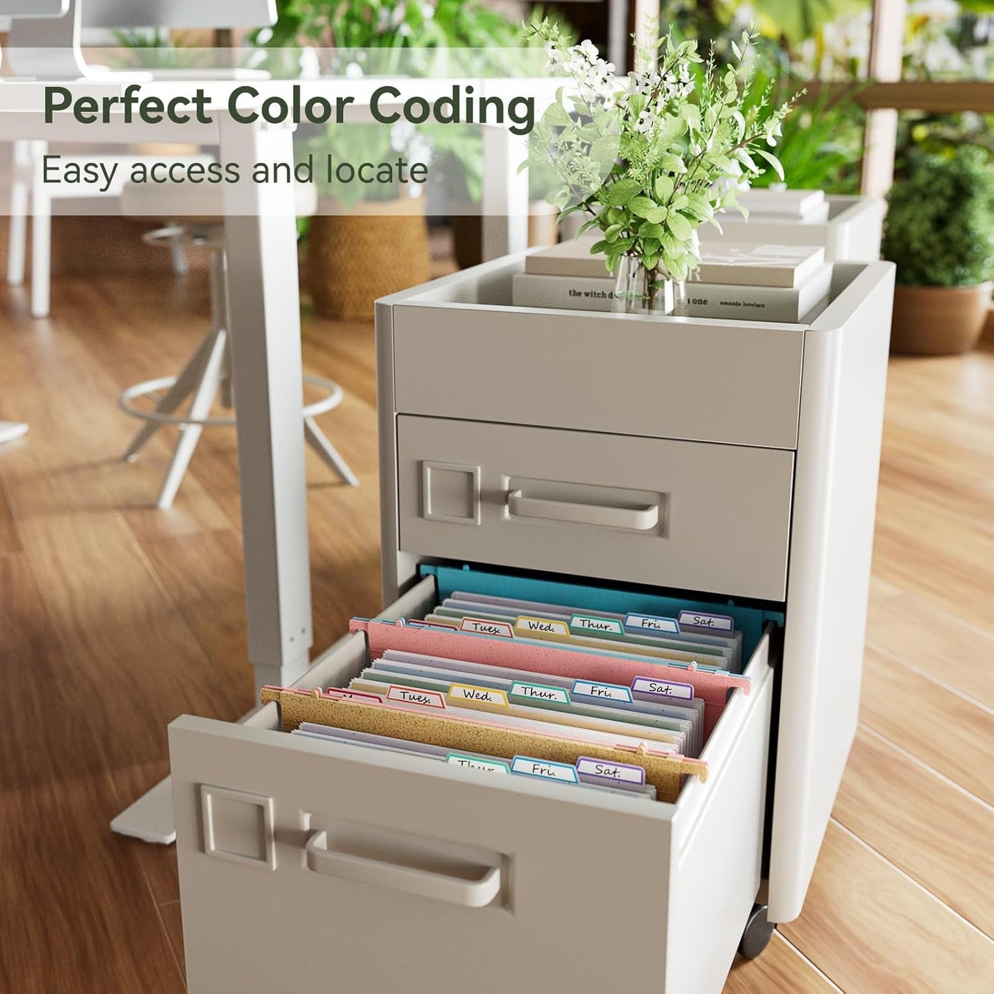 Wheat Straw Expanding Hanging File Folders,1.2" Accordion Pockets File Organizer, Large Capacity,Letter Size for Filing Cabinet,100% BPA Free, Return to Nature, Healthy Living-Strawberry Pink