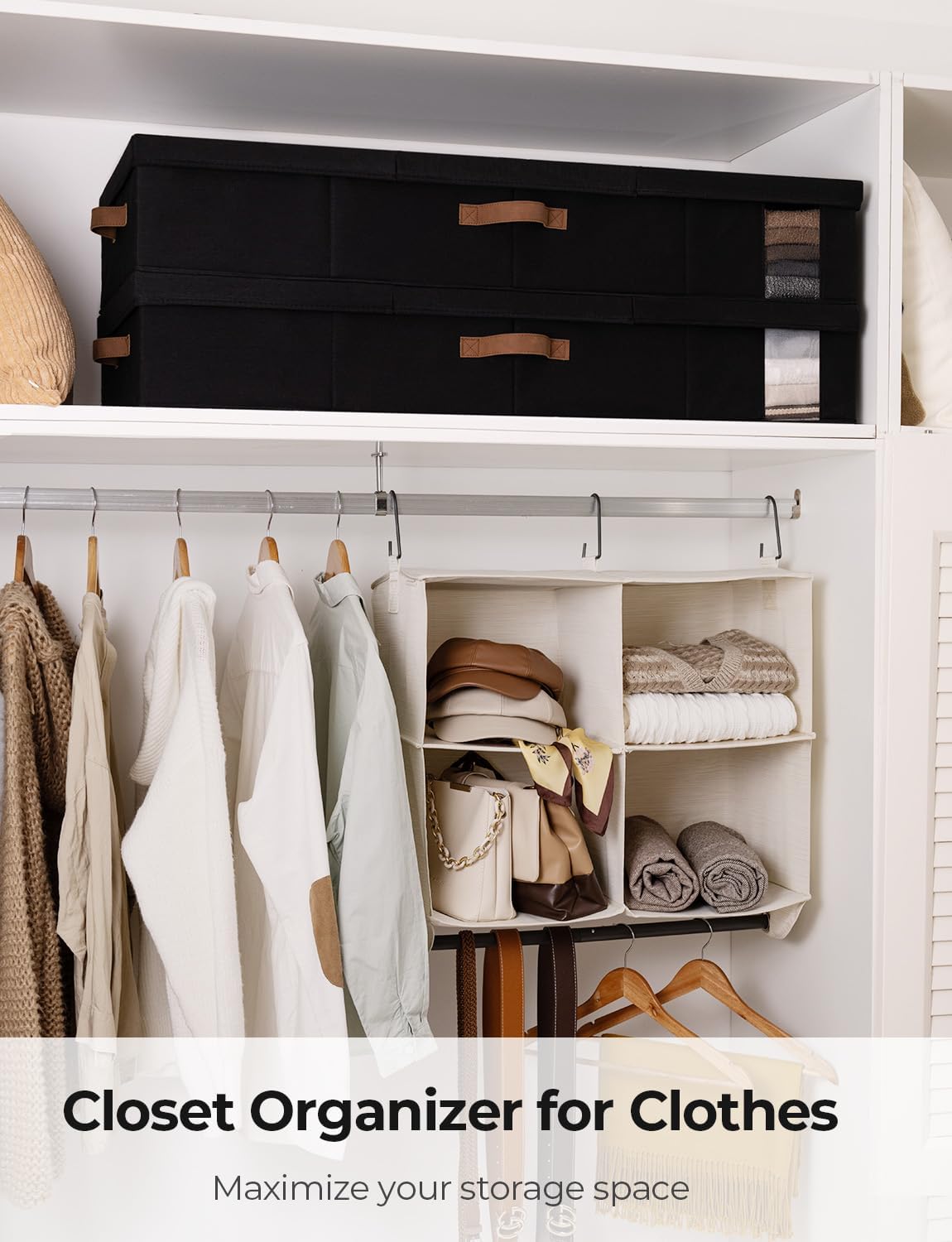 StorageWorks Under Bed Storage with Lid, Underbed Storage Containers with Handles, Underbed Organizer for Bedroom, Foldable Clothing Storage Bins, Box for Blankets, Jumbo, Black, 2-Pack