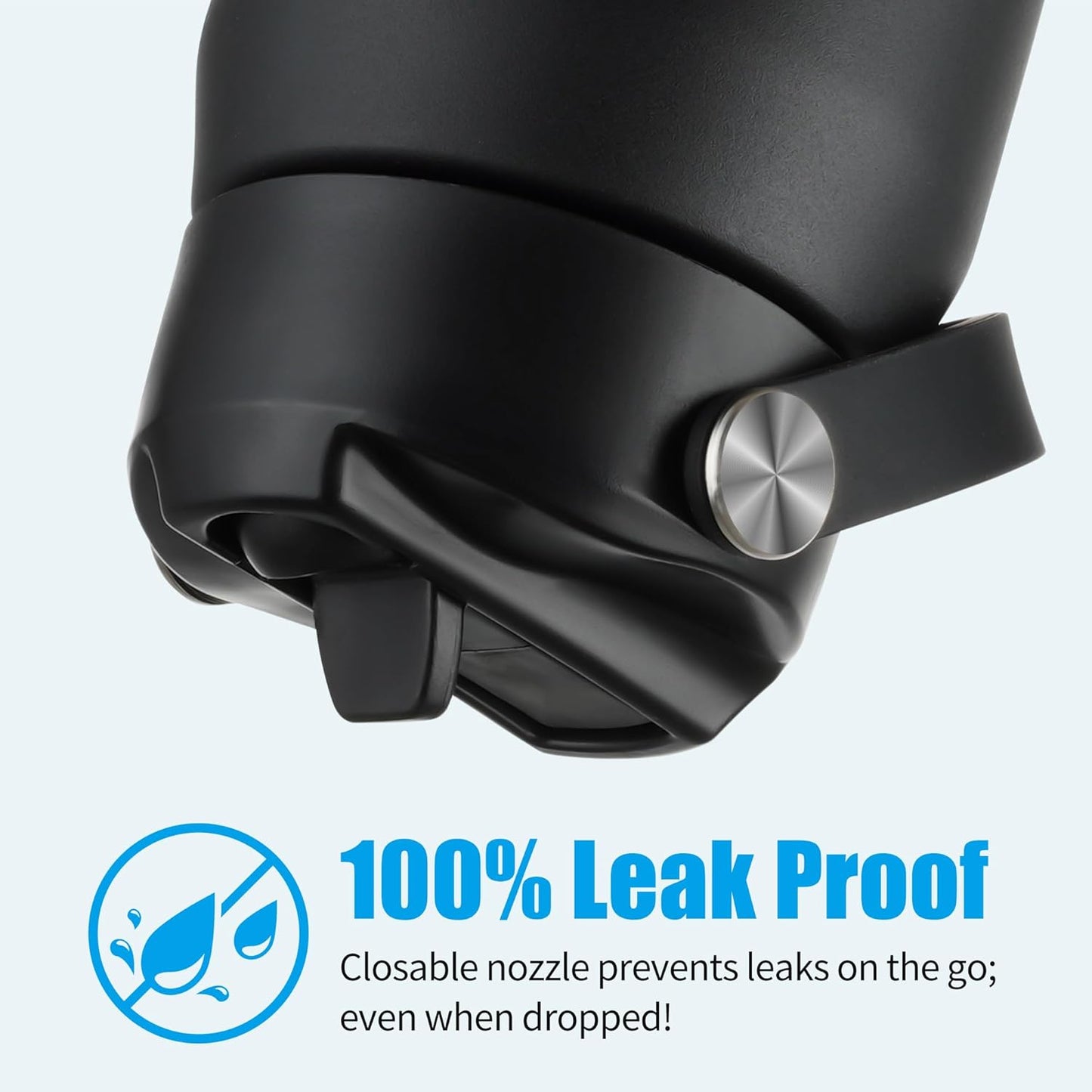 OLDLEY kids Water Bottle - 18oz Insulated Stainless Steel - Wide Straw Lid, Non Spill, Leakproof, Kids Water Bottle for School,Black