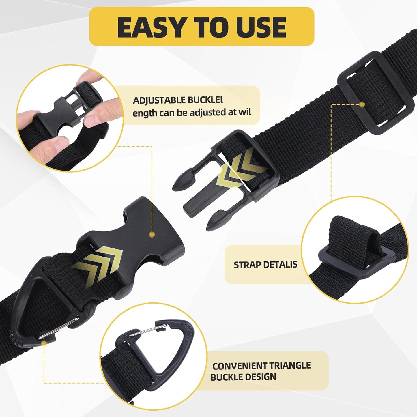 17 Inch Extension Cord Holder Organizer with Triangle Clips for Garage Organization and Storage, Adjustable Heavy Duty Storage Straps for Men Workshop (12)