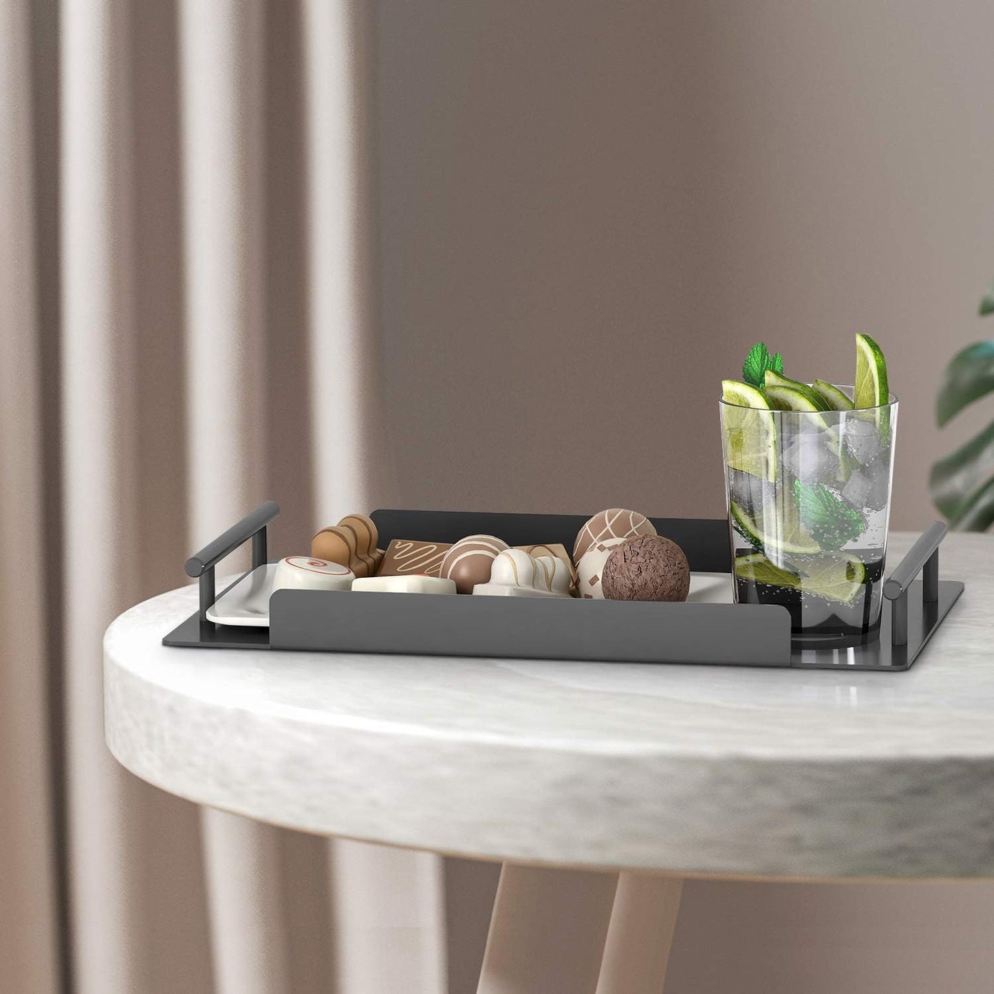 Bathroom Organizer Countertop,Counter Decorative Tray Cosmetic Organizer,Countertop Storage Shelf for Bathroom, Kitchen, Living Room, Bedroom, Dressing Table (2 Counts)