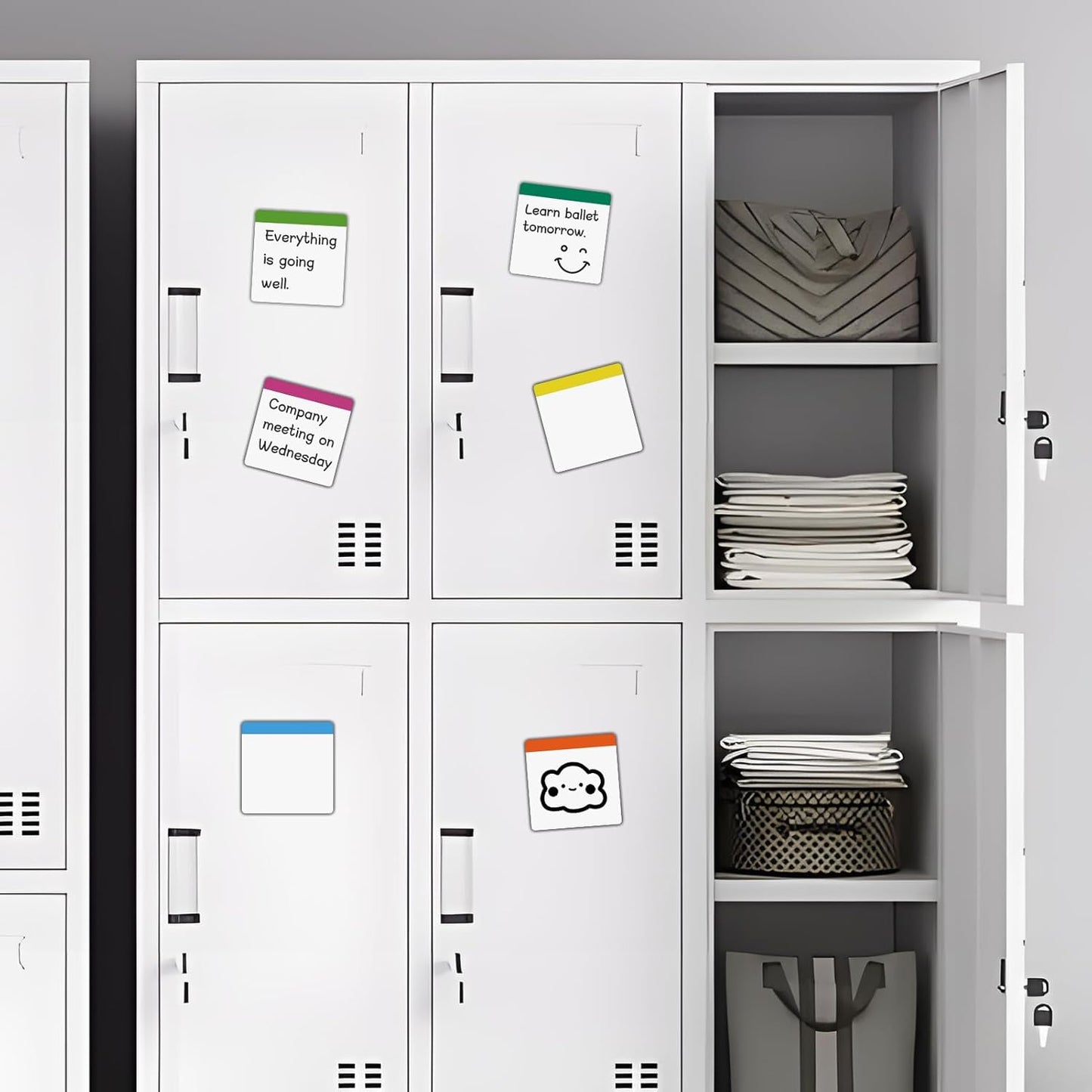 Reusable Magnetic Sticky Note for Fridge,Post on Small Magnet Sheets,Square 3X3 Stickers,36 Pieces